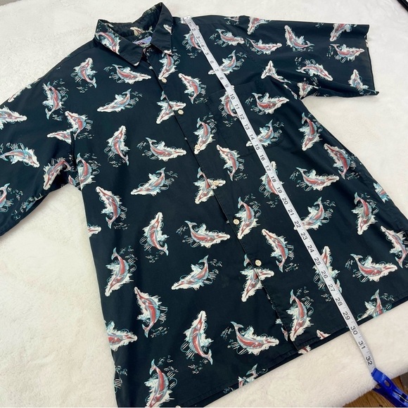 Reyn Spooner Shirt Mens Large Button Down Cotton Multi Color Marlin Fish Print - Picture 7 of 9